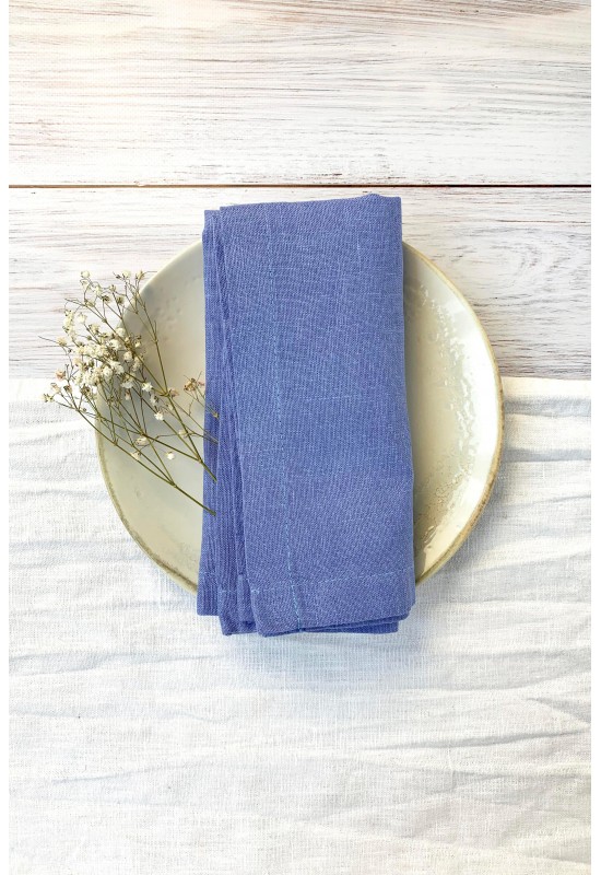 Light Sky Blue Linen Cloth Napkins