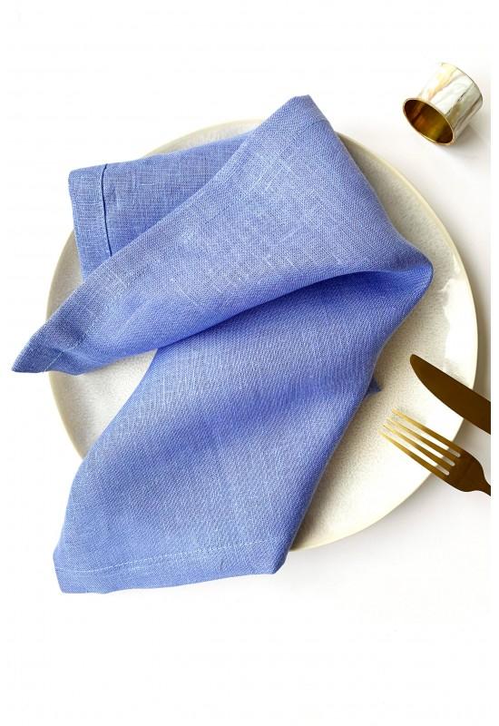 Light Sky Blue Linen Cloth Napkins
