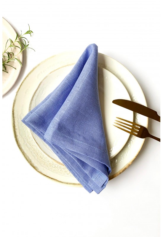 Light Sky Blue Linen Cloth Napkins