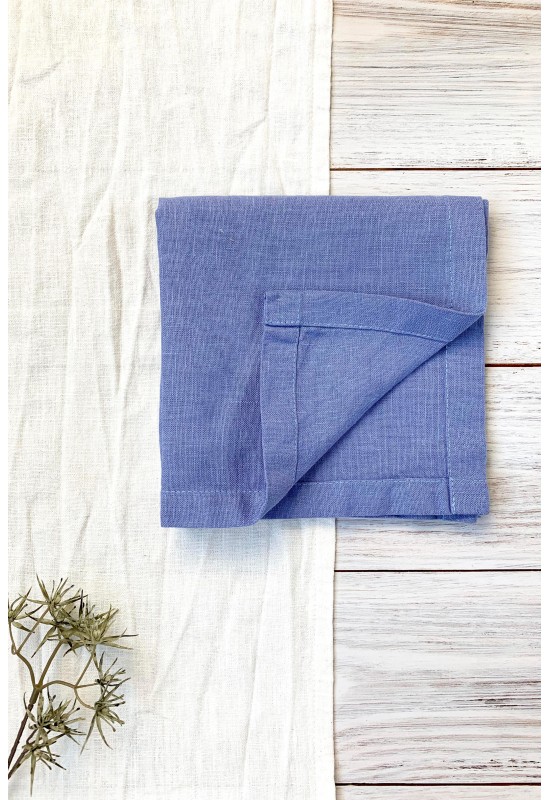 Light Sky Blue Linen Cloth Napkins