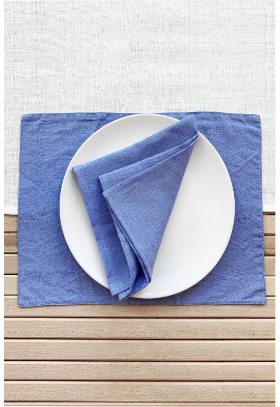 Light Sky Blue Linen Cloth Napkins