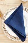 Royal indigo blue linen napkins wedding dinner