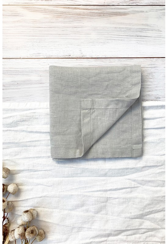 Linen Cloth Napkins in Light Gray