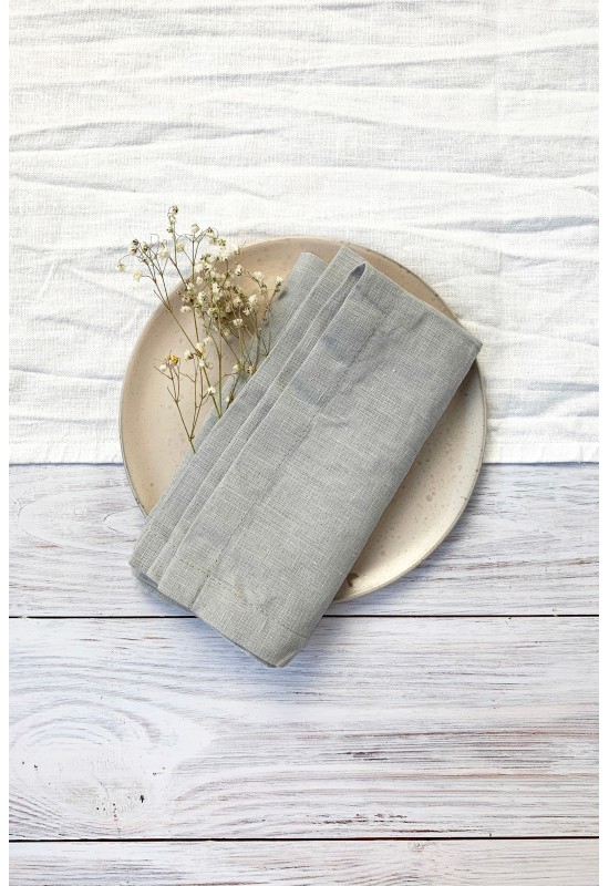 Linen Cloth Linen napkins in Light Gray