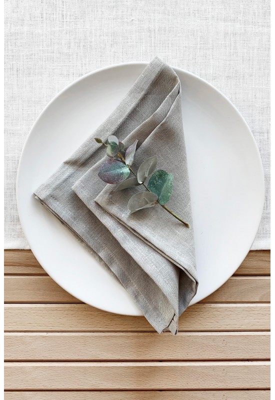 Linen Cloth Napkins in Light Gray