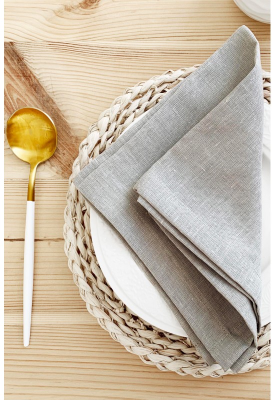 Linen Cloth Napkins in Light Gray