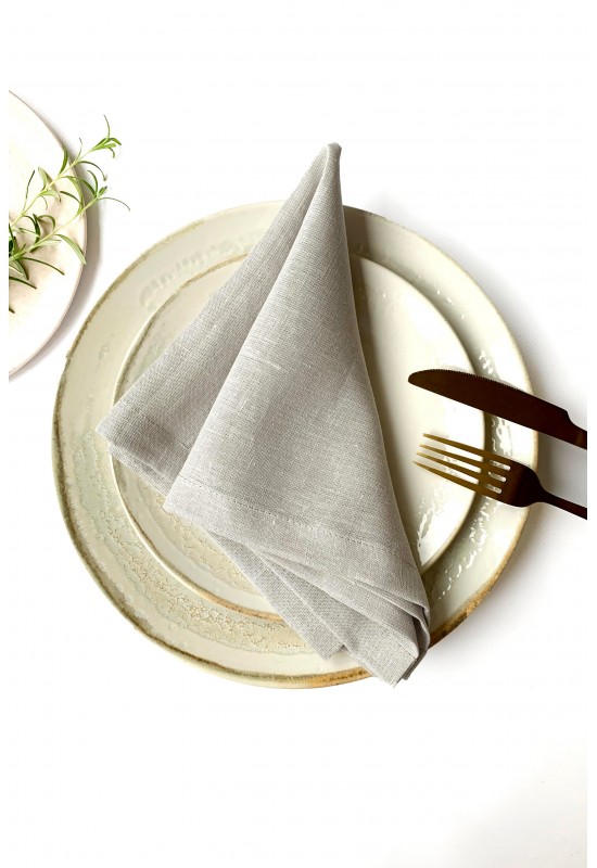 Linen Cloth Napkins in Light Gray