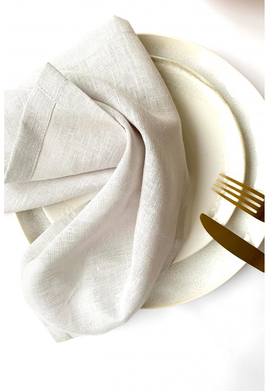 Linen Cloth Napkins in Light Gray