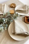 Light Gray Beige Linen Cloth Napkins