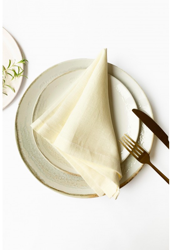 Off-White | Ivory Linen Cloth Linen napkins 