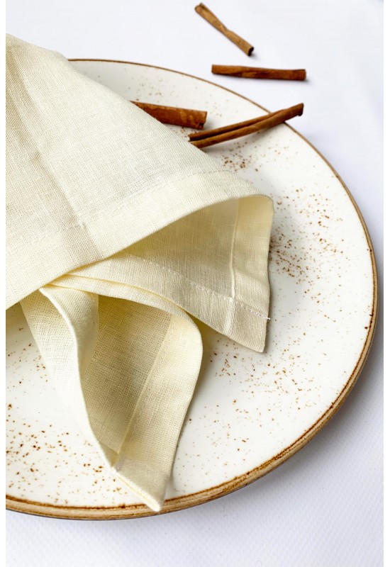 Off-White | Ivory Linen Cloth Linen napkins 