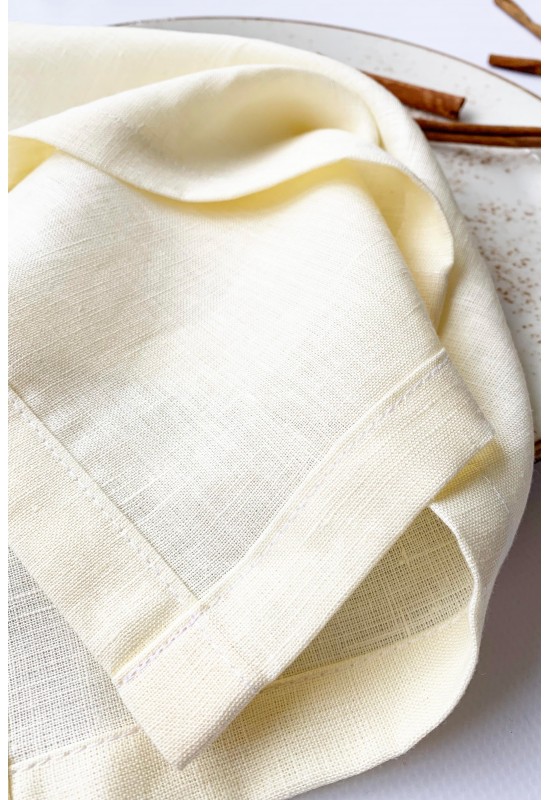 Elevate Your Table Setting with Off-White Linen Cloth Napkins