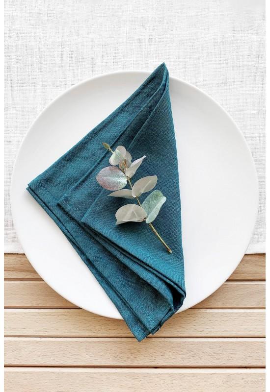 Teal turquoise linen napkins Cloth Dinner Wedding 