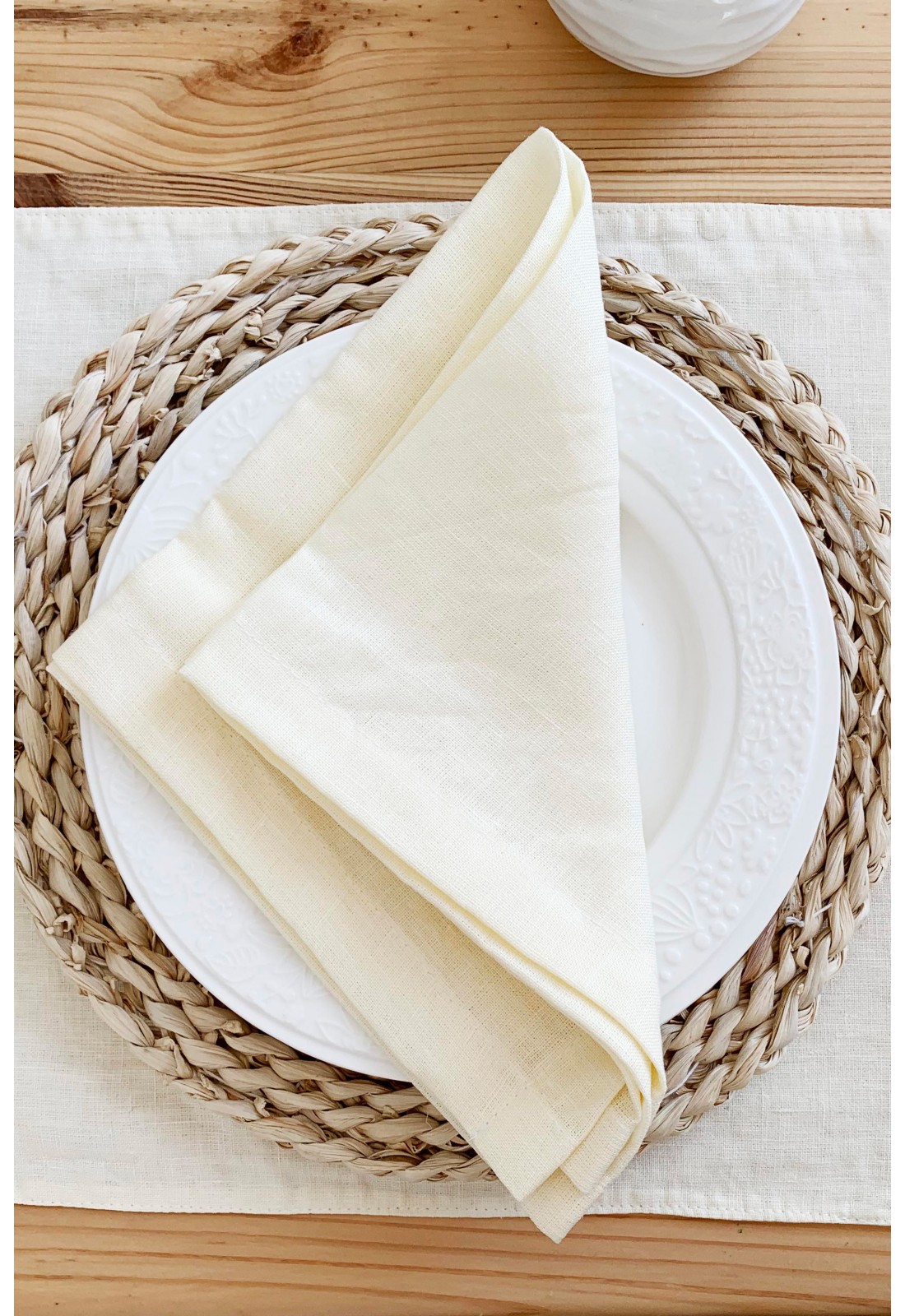 Elegant OffWhite Linen Cloth Table Placemats for Everyday Use