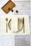Off white linen table placemats Dinner cloth Ivory