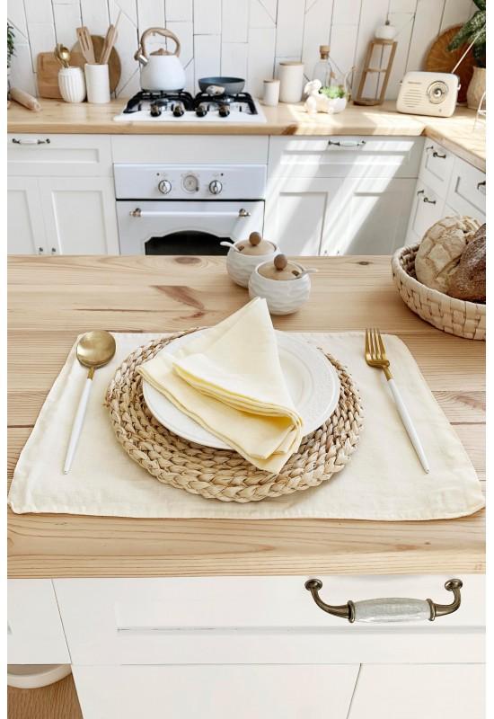 Off-White | Ivory Linen Cloth Table Placemats