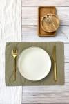Linen table placemats in Sand