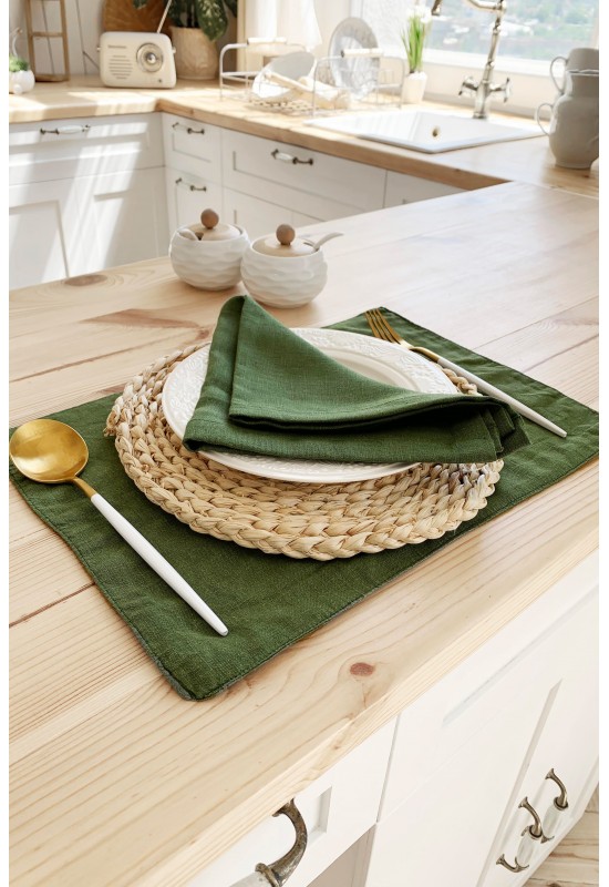  Linen Table Placemats | Various Colors, Sizes 