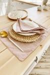 Linen placemats Dusty pink Wood rose dinner mauve 