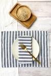Blue stripes cloth placemats dinner linen nautical