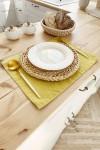 Cloth placemats chartreuse yellow linen dinner set
