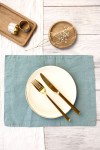 Dusty Blue Linen Cloth Table Placemats