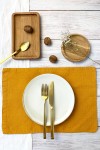 Mustard Yellow | Amber Linen Cloth Table Placemats