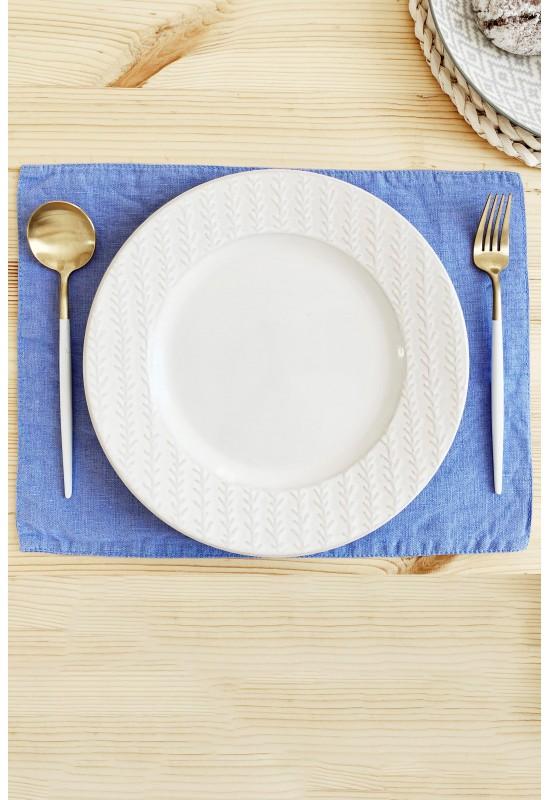 Sky Light blue linen placemats table lunch dinner 