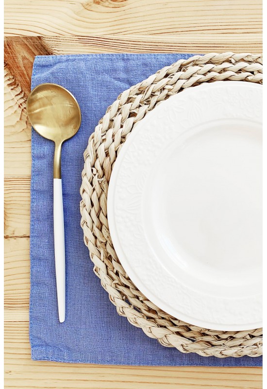 Light Sky Blue Linen Cloth Table Placemats