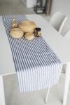 Blue Striped Linen Table Runner 