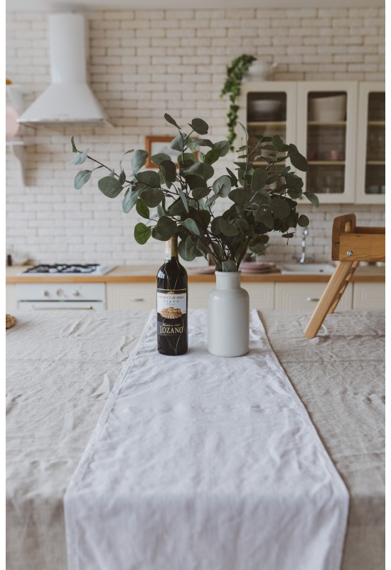 White Linen Table Runner