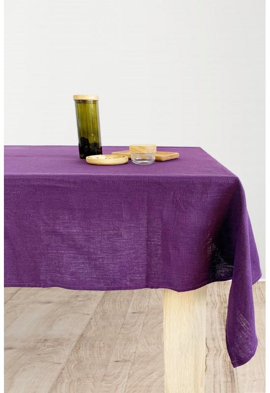 Deep Purple | Violet Linen Tablecloth 