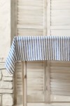 Blue strip linen tablecloth 