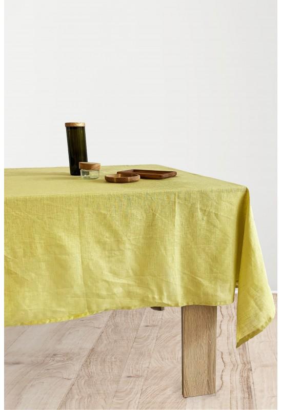 Chartreuse Yellow Linen Tablecloth