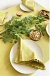 Linen tablecloth in Chartreuse yellow