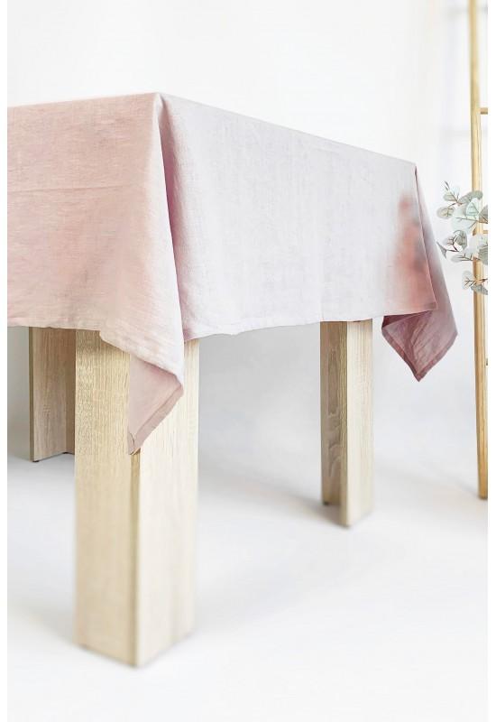 Dusty pink (Woodrose) linen tablecloth Wedding 