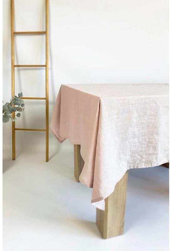 Dusty pink (Woodrose) linen tablecloth Wedding 