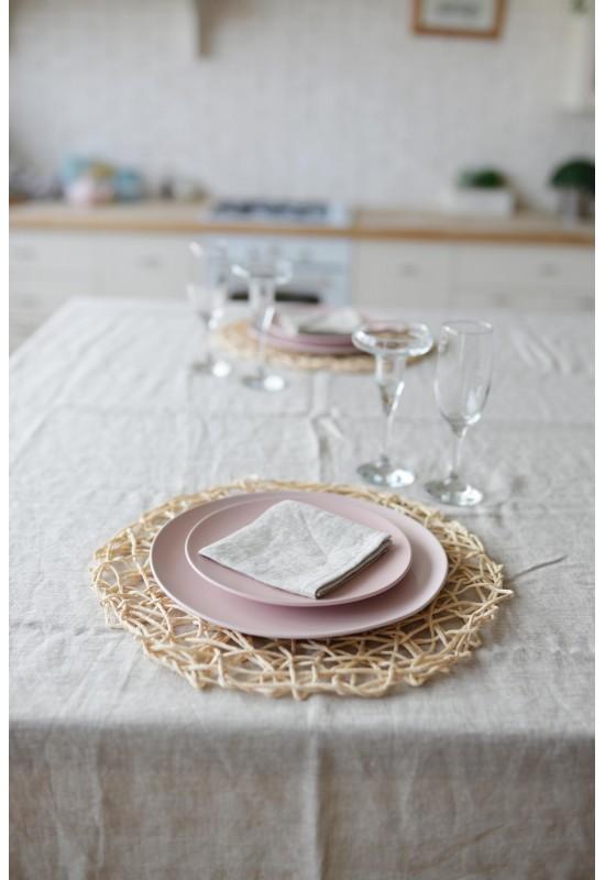 Light gray tablecloth linen dinner long small 