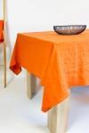 Orange linen tablecloth Rectangle Wedding Square