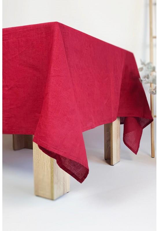 Linen tablecloth in Red wine