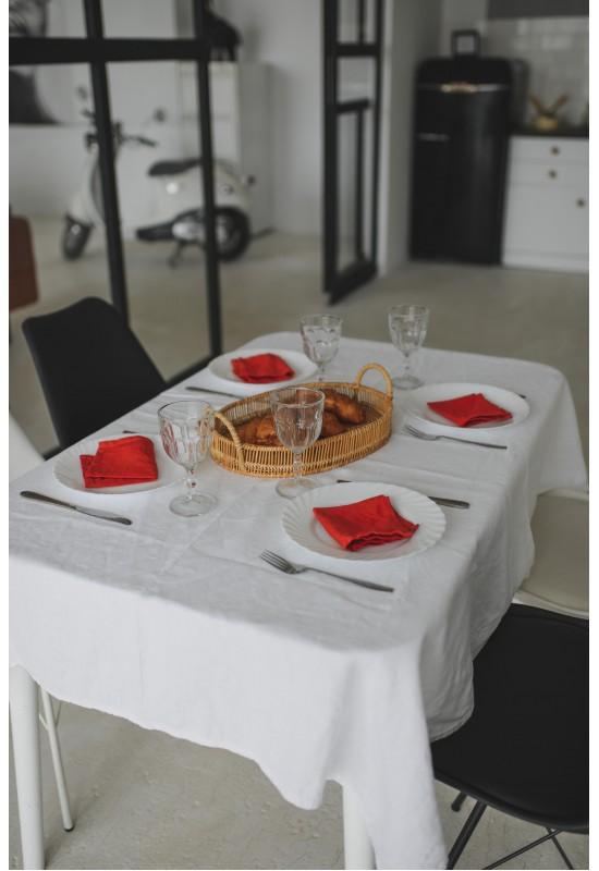 White Linen Tablecloth - Various Sizes 