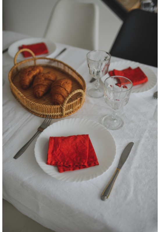 White Linen Tablecloth - Various Sizes 