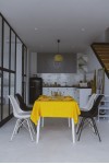 Yellow linen tablecloth