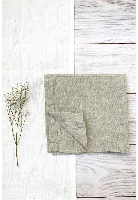 Light Gray Beige Linen Cloth Napkins