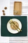 Emerald Dark Green Linen Table Placemats