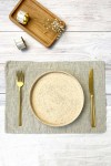 Gray Beige Linen Table Cloth Placemats