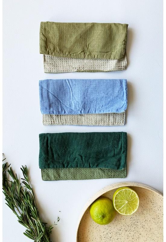Set of 4 Linen washcloth wipes