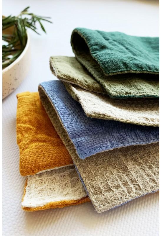 Set of 4 Linen washcloth wipes