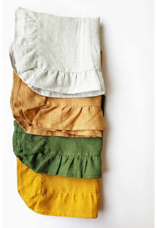 Linen Cloth Napkins with Ruffles