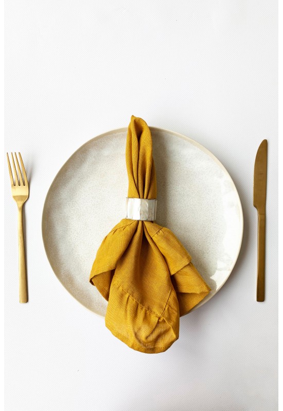 Linen Cloth Napkins with Ruffles